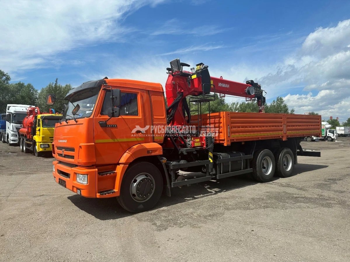 КМУ КАМАЗ 65115-3094-48 (Евро-5) + ИНМАН ИТ-200 + серт.люлька + борт сталь 6,6м. КЦК — новая техника в лизинг