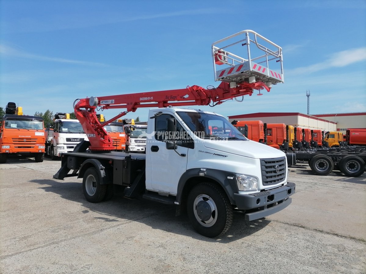 АГП КЭМЗ ТА-18 на шасси ГАЗ-C41R13 (Евро-5, 4х2), однорядка, стрела вперед — новая техника в лизинг
