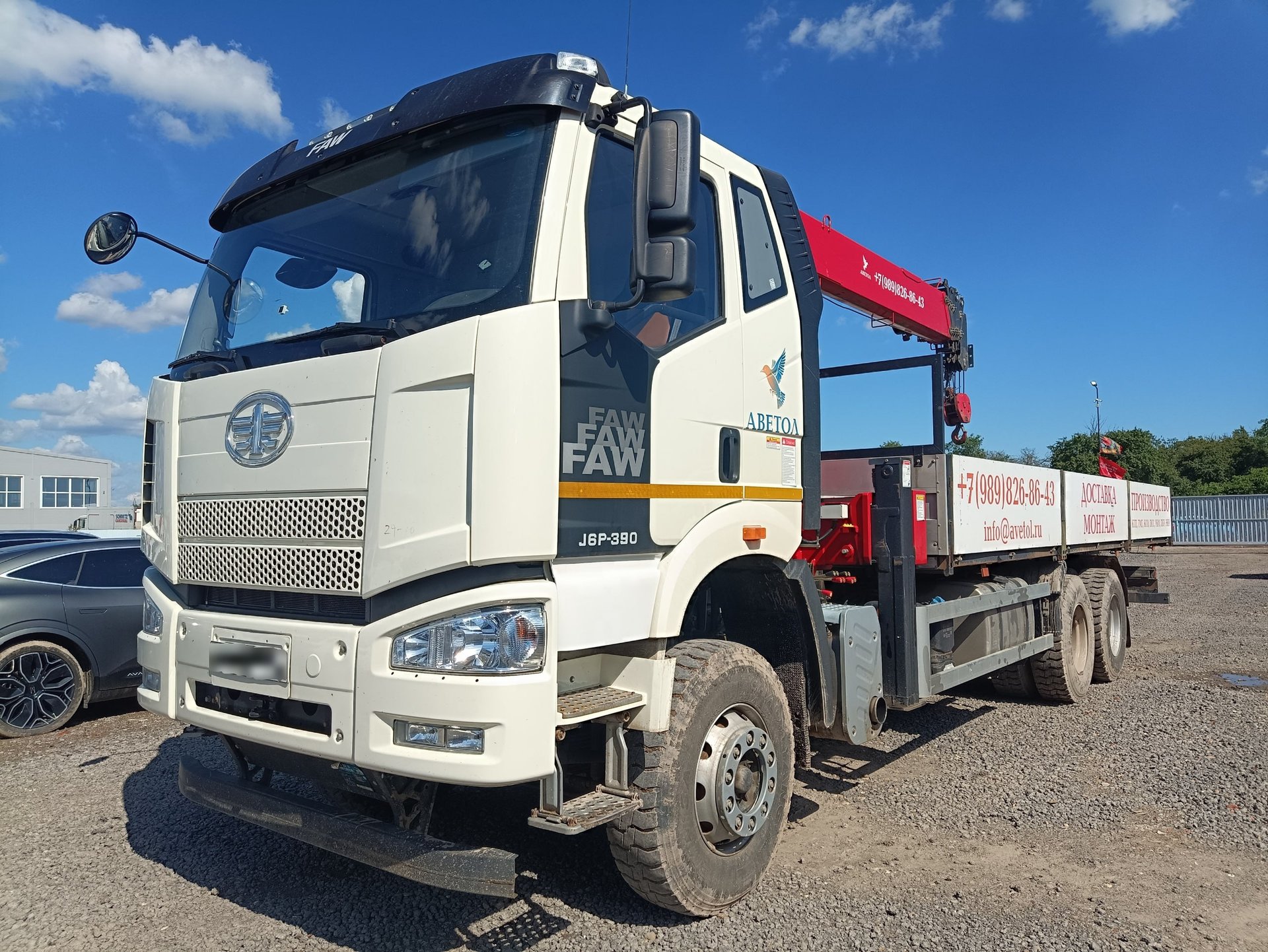 АЙСИН на шасси FAW CA 3250 6X4 Бортовой с КМУ — Краснодар