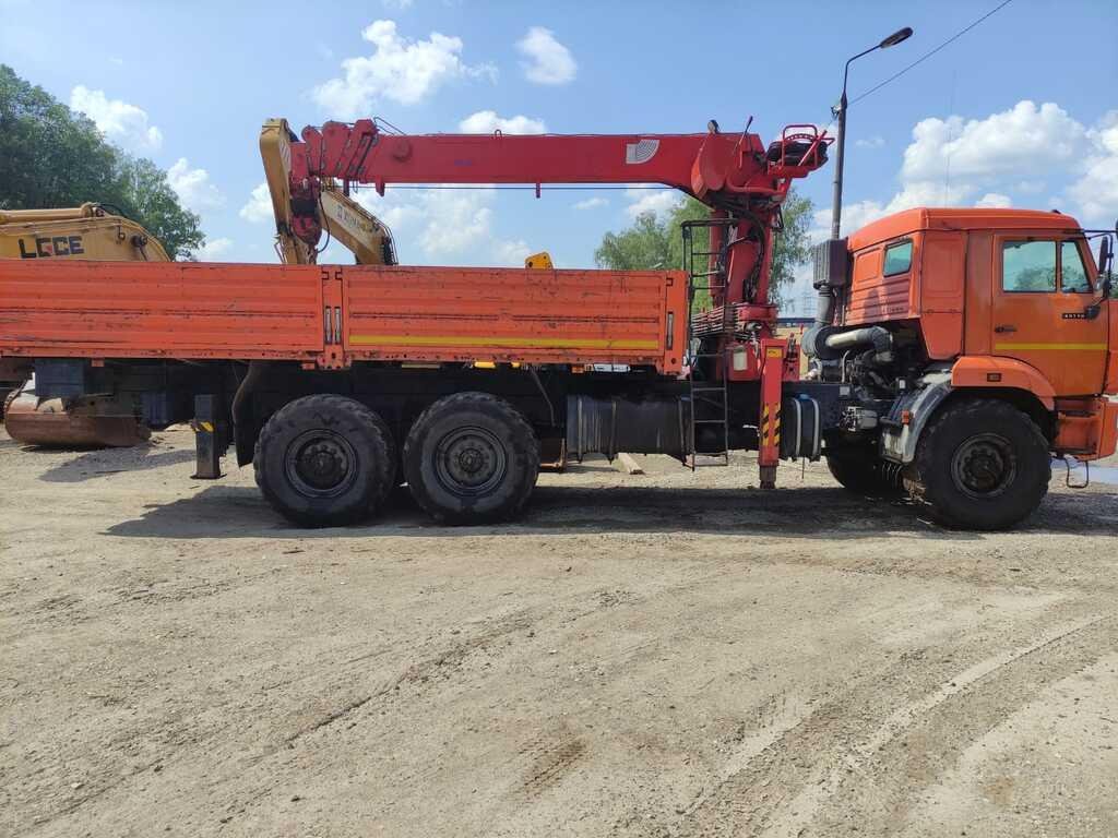 КАМАЗ 659100; специальный, грузовой бортовой оснащенный краном-манипулятором — Москва
