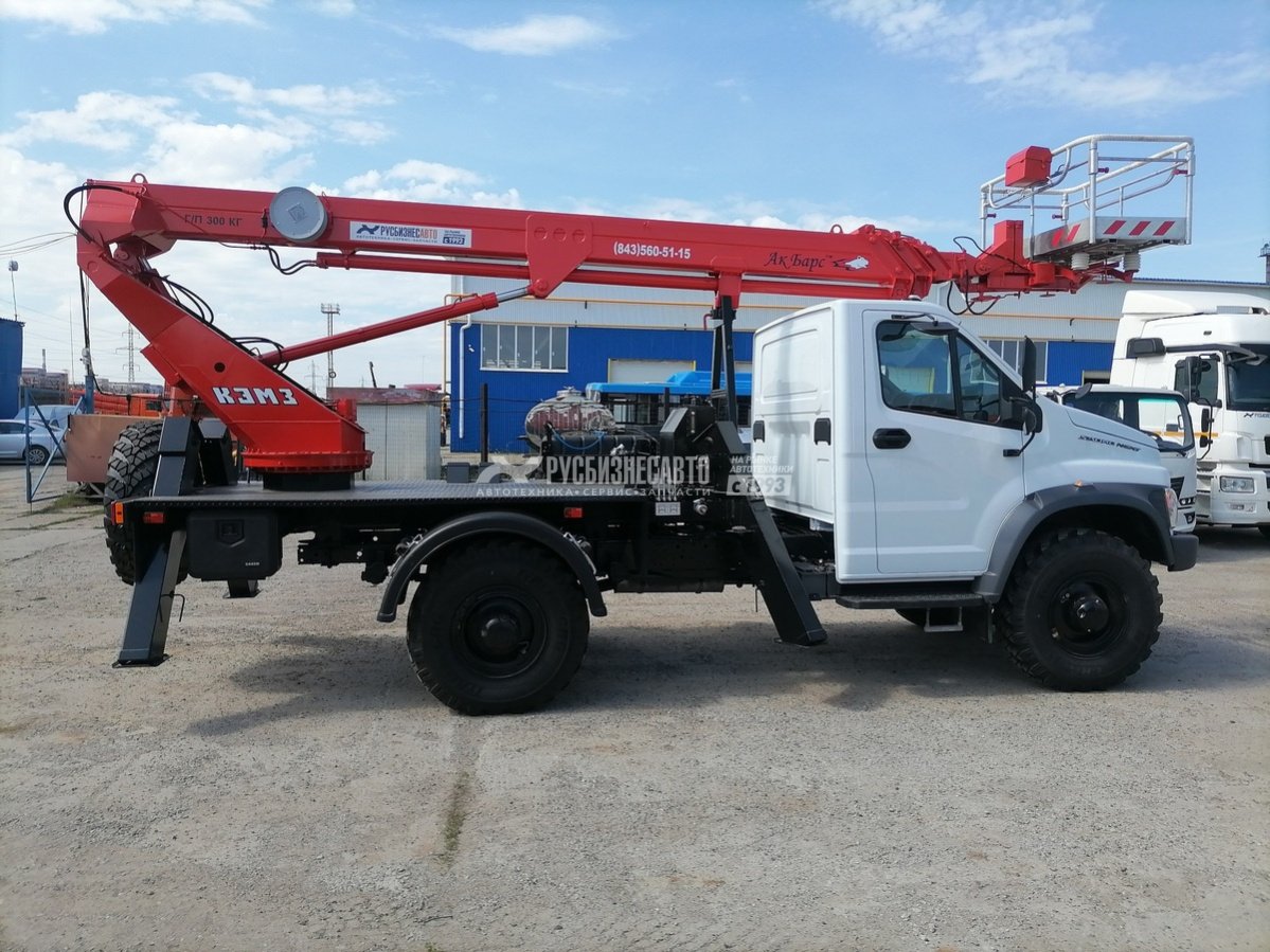 АГП КЭМЗ ТА-18 на шасси ГАЗ-C41A23 (Евро-5, 4х4), однорядка, стрела вперед — новая техника в лизинг