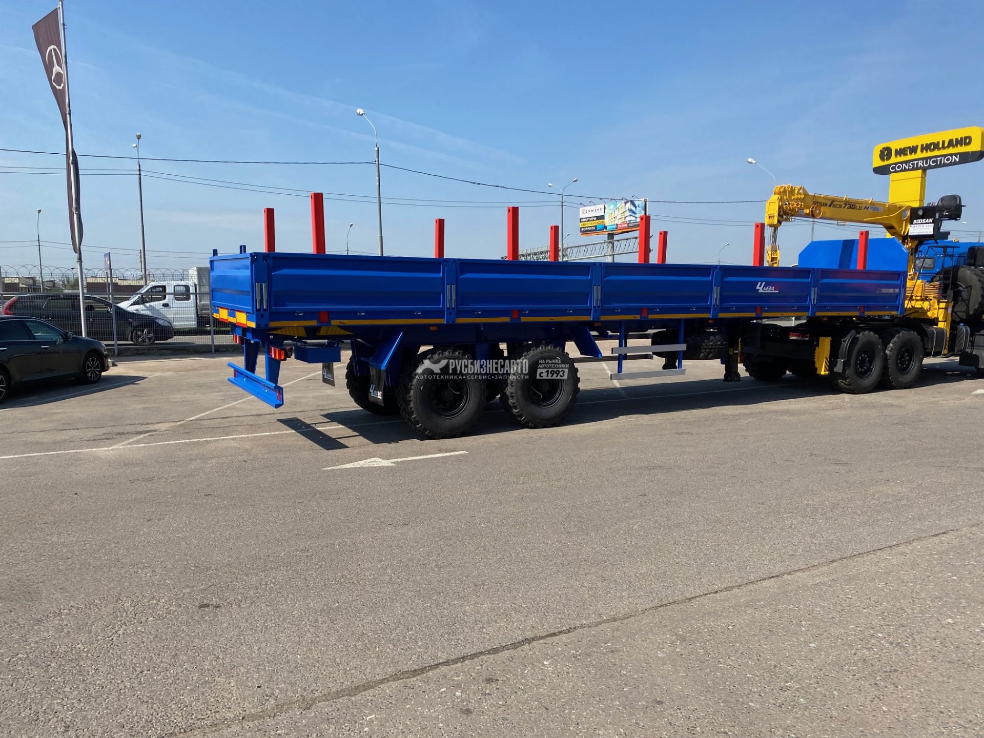 ЧМЗАП 93853-038-БАК Бортовой полуприцеп, коники, под КМУ, ССУ 1450-1550 мм — новая техника в лизинг