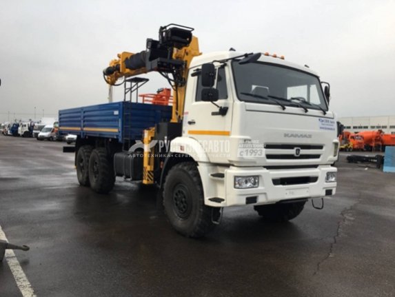 КМУ КАМАЗ 43118-3011-48 (Евро-5, без спалки) + SOOSAN SCS866LS в.у. + бур 400мм. + борт сталь 6.2м. — новая техника в лизинг