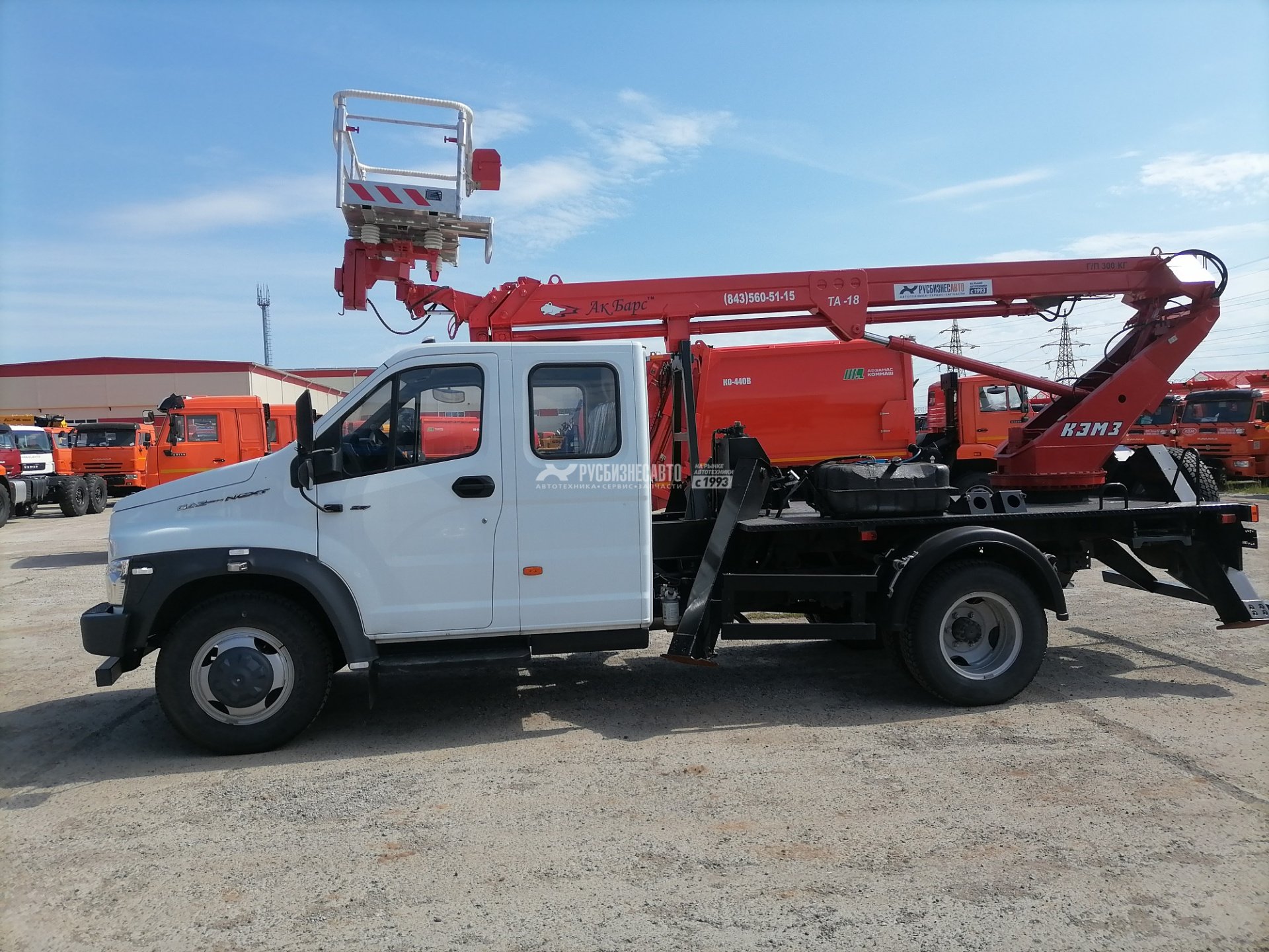 АГП КЭМЗ ТА-18 на шасси ГАЗ-C42R33 (Евро-5, 4х2), двухрядка, стрела вперед — новая техника в лизинг