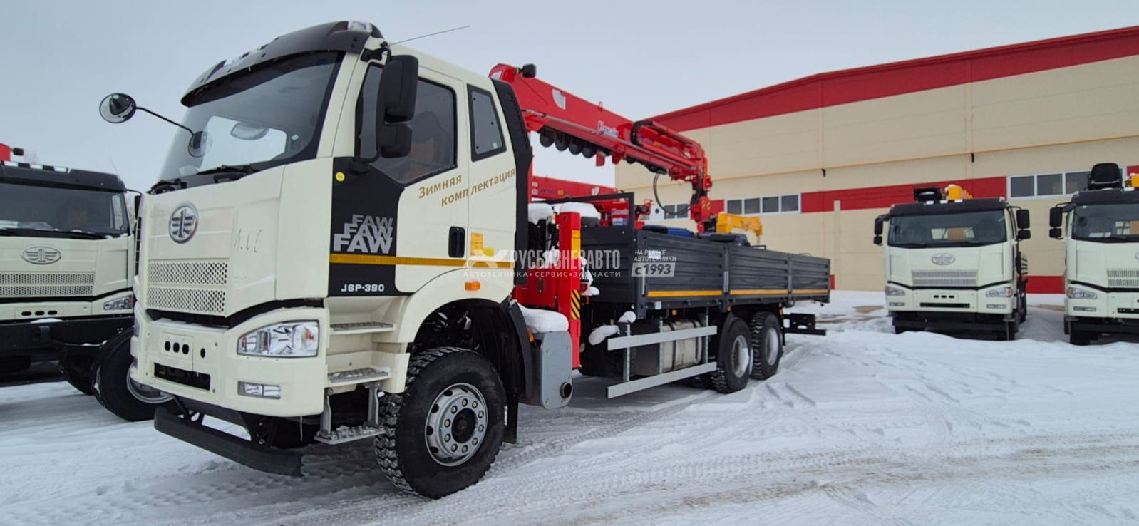 КМУ FAW 3250 (6x4, 390л.с., Евро-5) + HANGLIM KS2056SM верх.упр. + бур 400мм. + борт сталь 8,0м. — новая техника в лизинг