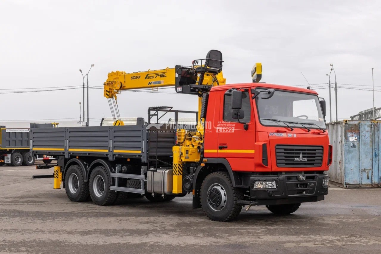 КМУ МАЗ 631226-585-042 (Евро-5) + SOOSAN SCS866LS верх.упр. + бур 400мм. + борт сталь 6,6м. — новая техника в лизинг
