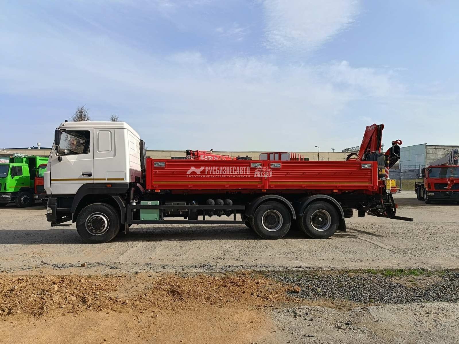 КМУ МАЗ 631228-8575-012 (Евро-5) + FASSI F155A.0.22 на заднем свесе + борт сталь 6,45м. — новая техника в лизинг