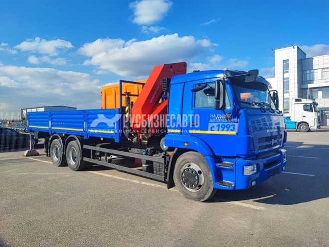 КМУ КАМАЗ 65117-4010-48 (Евро-5) + ИНМАН ИМ-320 нижнее управление + борт сталь 6,8м. + доп. опоры — новая техника в лизинг