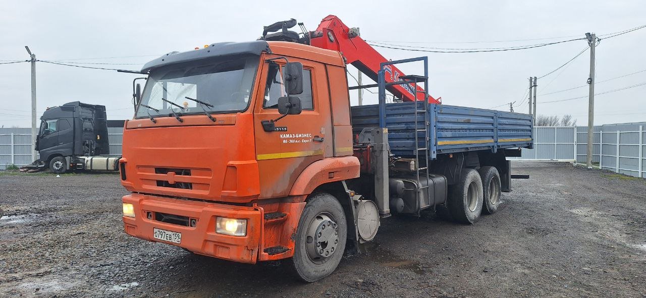 КАМАЗ 65115 6x4 Бортовой с КМУ — Ростов-на-Дону